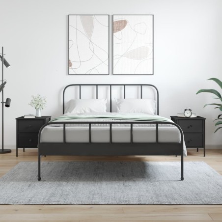 vidaXL Mesitas de noche 2 uds madera de ingeniería negro 40x42x50 cm