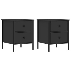 vidaXL Mesitas de noche 2 uds madera de ingeniería negro 40x42x50 cm