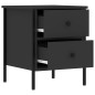 vidaXL Mesitas de noche 2 uds madera de ingeniería negro 40x42x50 cm
