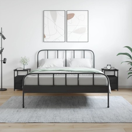 vidaXL Mesitas de noche 2 uds madera de ingeniería negro 34x35,5x50 cm