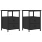 vidaXL Mesitas de noche 2 uds madera de ingeniería negro 34x35,5x50 cm vidaXL Mesitas de noche 2 uds madera de ingeniería negro 34x35,5x50 cm
