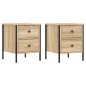 vidaXL Mesitas noche 2 uds madera ingeniería roble Sonoma 40x42x50 cm vidaXL Mesitas noche 2 uds madera ingeniería roble Sonoma 40x42x50 cm