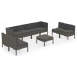 vidaXL Set de muebles de jardín 9 pzas y cojines ratán sintético gris vidaXL Set de muebles de jardín 9 pzas y cojines ratán sintético gris