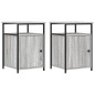 vidaXL Mesitas de noche 2 uds madera contrachapada gris 40x42x60 cm
