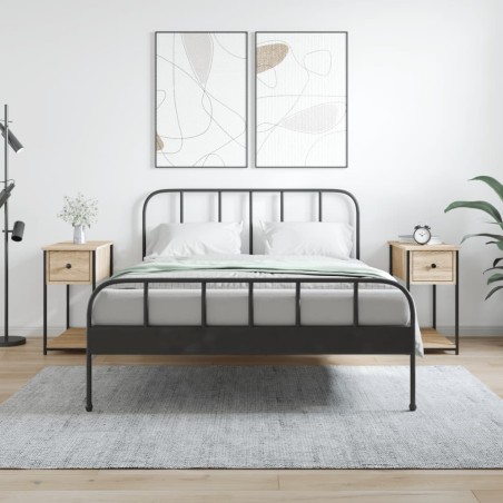 vidaXL Mesitas noche 2 uds madera ingeniería roble Sonoma 30x60x60 cm