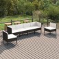 vidaXL Set de muebles de jardín 6 pzas y cojines ratán sintético negro vidaXL Set de muebles de jardín 6 pzas y cojines ratán sintético negro