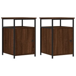 vidaXL Mesitas de noche 2 uds contrachapada roble marrón 40x42x60 cm