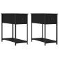 vidaXL Mesitas de noche 2 uds madera de ingeniería negra 30x60x60 cm vidaXL Mesitas de noche 2 uds madera de ingeniería negra 30x60x60 cm