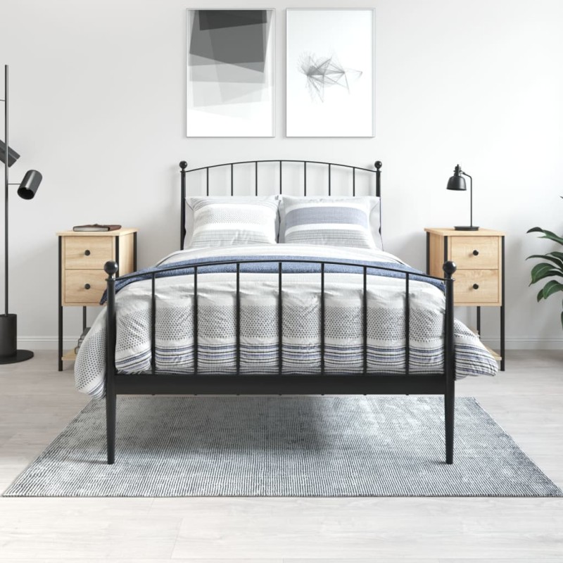vidaXL Mesitas noche 2 uds madera ingeniería roble Sonoma 32x42x70 cm