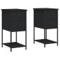 vidaXL Mesitas de noche 2 uds madera de ingeniería negro 32x42x70 cm vidaXL Mesitas de noche 2 uds madera de ingeniería negro 32x42x70 cm