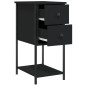 vidaXL Mesitas de noche 2 uds madera de ingeniería negro 32x42x70 cm vidaXL Mesitas de noche 2 uds madera de ingeniería negro 32x42x70 cm