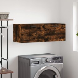 vidaXL Armario de pared madera ingeniería roble ahumado 100x36,5x35 cm