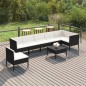 vidaXL Set de muebles de jardín 8 pzas y cojines ratán sintético negro vidaXL Set de muebles de jardín 8 pzas y cojines ratán sintético negro
