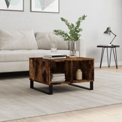 vidaXL Mesa de centro madera contrachapada roble ahumado 60x50x36,5 cm