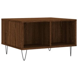 vidaXL Mesa de centro madera contrachapada marrón roble 60x50x36,5 cm