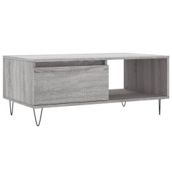 vidaXL Mesa de centro madera contrachapada gris Sonoma 90x50x36,5 cm