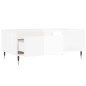 vidaXL Mesa de centro madera contrachapada blanco brillo 90x50x36,5 cm vidaXL Mesa de centro madera contrachapada blanco brillo 90x50x36,5 cm