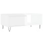 vidaXL Mesa de centro madera contrachapada blanco brillo 90x50x36,5 cm