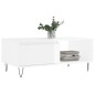 vidaXL Mesa de centro madera contrachapada blanco brillo 90x50x36,5 cm