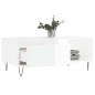 vidaXL Mesa de centro madera contrachapada blanco brillo 90x50x36,5 cm