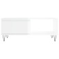 vidaXL Mesa de centro madera contrachapada blanco brillo 90x50x36,5 cm