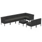 vidaXL Set de muebles de jardín 9 pzas y cojines ratán sintético negro vidaXL Set de muebles de jardín 9 pzas y cojines ratán sintético negro