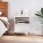 vidaXL Mesita de noche madera contrachapada blanco brillo 40x35x50 cm vidaXL Mesita de noche madera contrachapada blanco brillo 40x35x50 cm