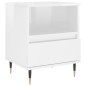 vidaXL Mesita de noche madera contrachapada blanco brillo 40x35x50 cm vidaXL Mesita de noche madera contrachapada blanco brillo 40x35x50 cm