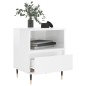 vidaXL Mesita de noche madera contrachapada blanco brillo 40x35x50 cm vidaXL Mesita de noche madera contrachapada blanco brillo 40x35x50 cm