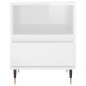 vidaXL Mesita de noche madera contrachapada blanco brillo 40x35x50 cm vidaXL Mesita de noche madera contrachapada blanco brillo 40x35x50 cm