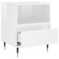 vidaXL Mesita de noche madera contrachapada blanco brillo 40x35x50 cm vidaXL Mesita de noche madera contrachapada blanco brillo 40x35x50 cm