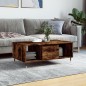 vidaXL Mesa de centro madera contrachapada roble ahumado 90x50x36,5 cm