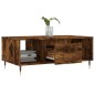 vidaXL Mesa de centro madera contrachapada roble ahumado 90x50x36,5 cm