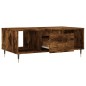 vidaXL Mesa de centro madera contrachapada roble ahumado 90x50x36,5 cm