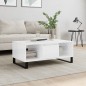 vidaXL Mesa de centro madera contrachapada blanco brillo 90x50x36,5 cm vidaXL Mesa de centro madera contrachapada blanco brillo 90x50x36,5 cm