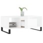 vidaXL Mesa de centro madera contrachapada blanco brillo 90x50x36,5 cm vidaXL Mesa de centro madera contrachapada blanco brillo 90x50x36,5 cm