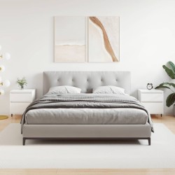 vidaXL Mesitas noche 2 uds madera ingeniería blanco brillo 40x35x50 cm