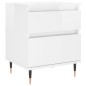 vidaXL Mesitas noche 2 uds madera ingeniería blanco brillo 40x35x50 cm vidaXL Mesitas noche 2 uds madera ingeniería blanco brillo 40x35x50 cm