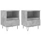 vidaXL Mesitas noche 2 uds madera ingeniería gris hormigón 40x35x50 cm vidaXL Mesitas noche 2 uds madera ingeniería gris hormigón 40x35x50 cm