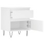 vidaXL Mesitas de noche 2 uds madera de ingeniería blanco 40x35x50 cm vidaXL Mesitas de noche 2 uds madera de ingeniería blanco 40x35x50 cm