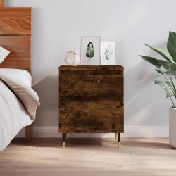 vidaXL Mesita de noche madera de ingeniería roble ahumado 40x35x50 cm