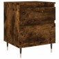 vidaXL Mesita de noche madera de ingeniería roble ahumado 40x35x50 cm vidaXL Mesita de noche madera de ingeniería roble ahumado 40x35x50 cm