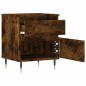vidaXL Mesita de noche madera de ingeniería roble ahumado 40x35x50 cm vidaXL Mesita de noche madera de ingeniería roble ahumado 40x35x50 cm