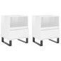 vidaXL Mesitas noche 2 uds madera ingeniería blanco brillo 40x35x50 cm vidaXL Mesitas noche 2 uds madera ingeniería blanco brillo 40x35x50 cm