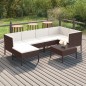 vidaXL Set muebles de jardín 7 pzas y cojines ratán sintético marrón