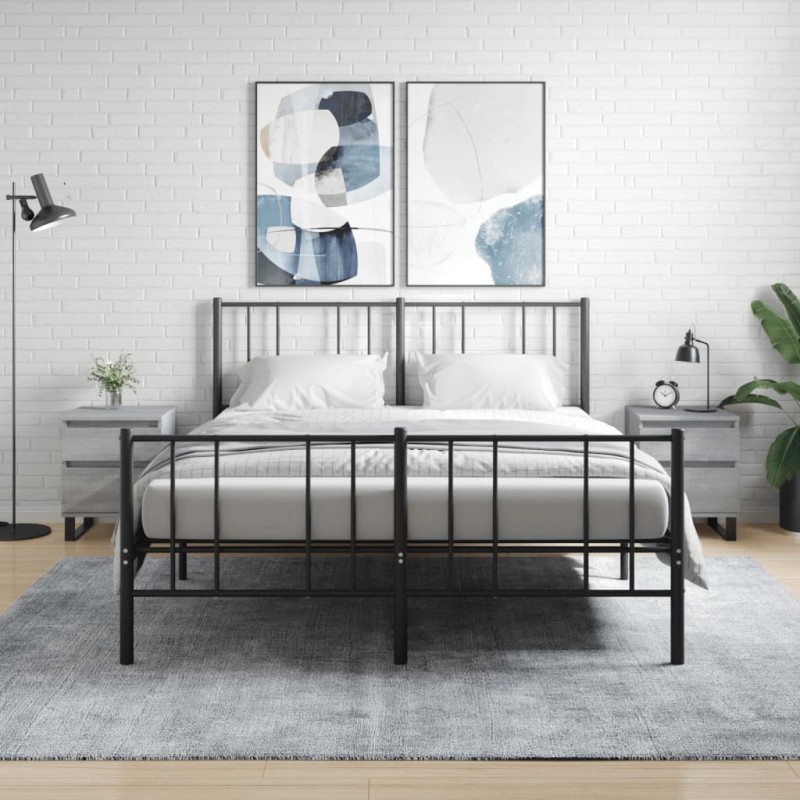 vidaXL Mesita de noche 2 uds madera ingeniería gris Sonoma 40x35x50 cm vidaXL Mesita de noche 2 uds madera ingeniería gris Sonoma 40x35x50 cm