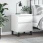 vidaXL Mesita de noche madera contrachapada blanco brillo 40x35x50 cm vidaXL Mesita de noche madera contrachapada blanco brillo 40x35x50 cm