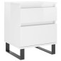 vidaXL Mesita de noche madera contrachapada blanco brillo 40x35x50 cm vidaXL Mesita de noche madera contrachapada blanco brillo 40x35x50 cm