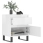 vidaXL Mesita de noche madera contrachapada blanco brillo 40x35x50 cm vidaXL Mesita de noche madera contrachapada blanco brillo 40x35x50 cm