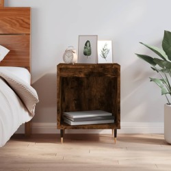 vidaXL Mesita de noche madera de ingeniería roble ahumado 40x35x50 cm